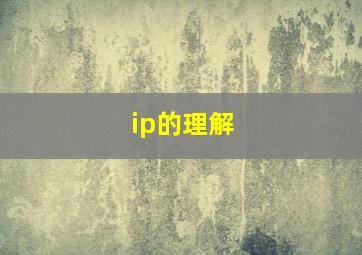 ip的理解