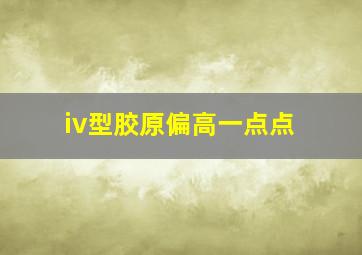 iv型胶原偏高一点点