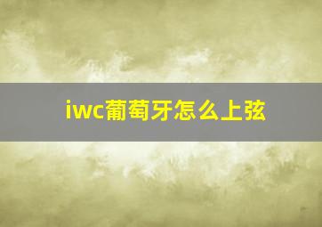 iwc葡萄牙怎么上弦