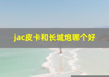 jac皮卡和长城炮哪个好