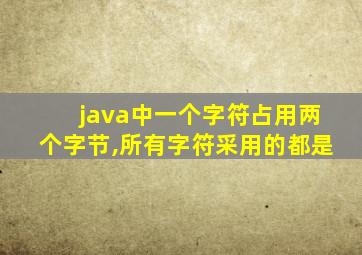 java中一个字符占用两个字节,所有字符采用的都是