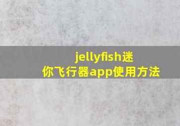 jellyfish迷你飞行器app使用方法