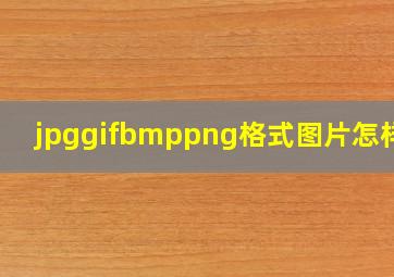 jpggifbmppng格式图片怎样弄