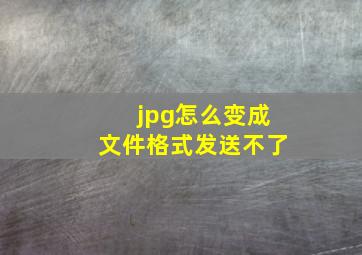 jpg怎么变成文件格式发送不了