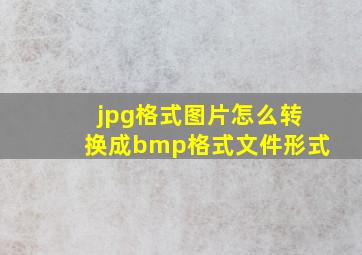 jpg格式图片怎么转换成bmp格式文件形式