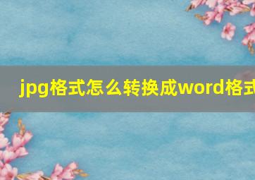 jpg格式怎么转换成word格式