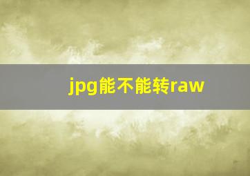 jpg能不能转raw