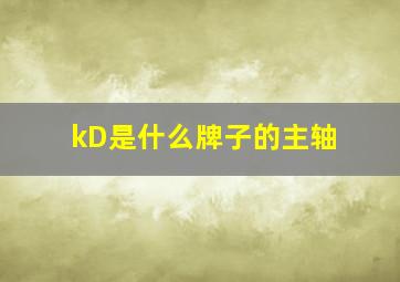 kD是什么牌子的主轴