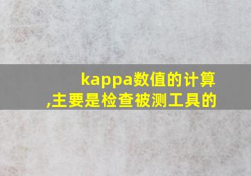 kappa数值的计算,主要是检查被测工具的