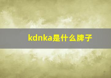 kdnka是什么牌子