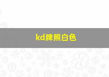 kd牌照白色