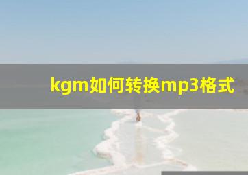 kgm如何转换mp3格式