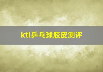 ktl乒乓球胶皮测评