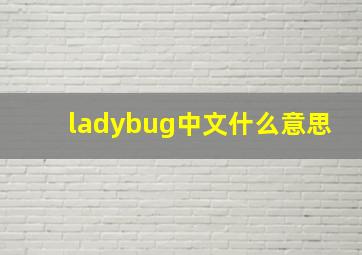 ladybug中文什么意思