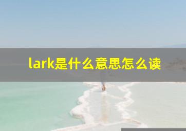 lark是什么意思怎么读