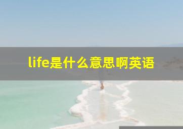 life是什么意思啊英语