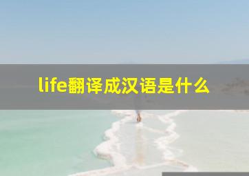 life翻译成汉语是什么