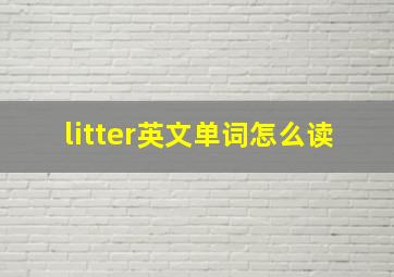 litter英文单词怎么读