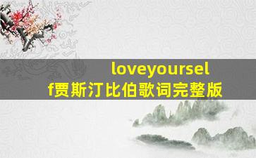 loveyourself贾斯汀比伯歌词完整版