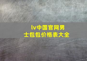 lv中国官网男士包包价格表大全