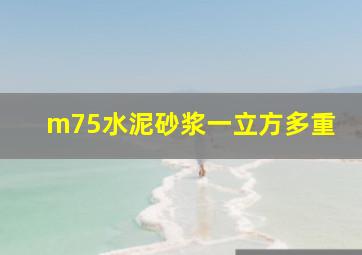 m75水泥砂浆一立方多重