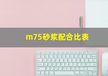 m75砂浆配合比表