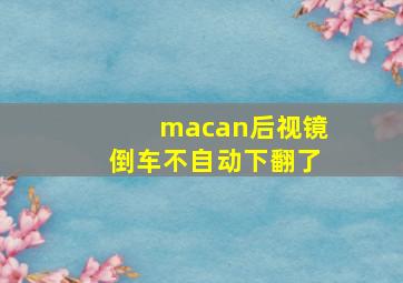 macan后视镜倒车不自动下翻了