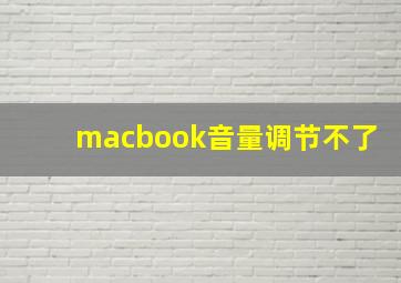 macbook音量调节不了