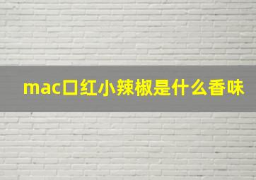 mac口红小辣椒是什么香味