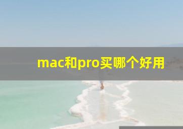 mac和pro买哪个好用