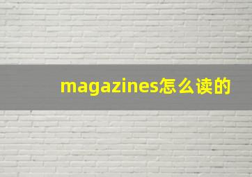 magazines怎么读的