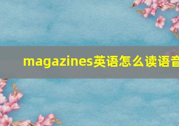 magazines英语怎么读语音