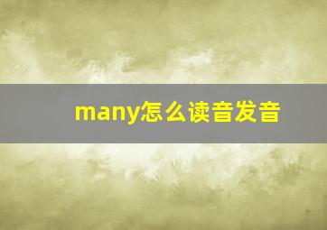 many怎么读音发音