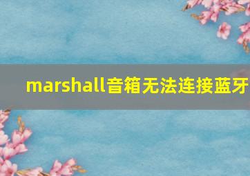 marshall音箱无法连接蓝牙