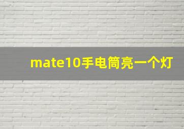 mate10手电筒亮一个灯