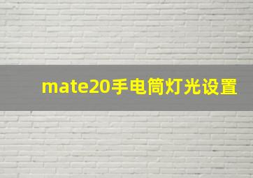 mate20手电筒灯光设置