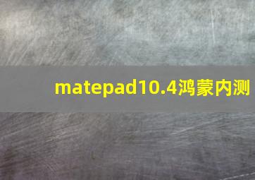 matepad10.4鸿蒙内测