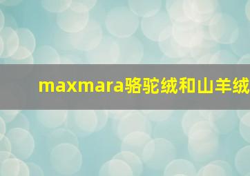 maxmara骆驼绒和山羊绒