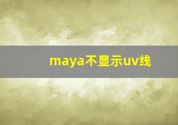 maya不显示uv线