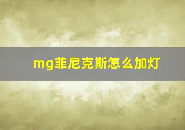 mg菲尼克斯怎么加灯