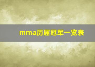 mma历届冠军一览表