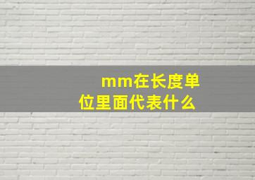 mm在长度单位里面代表什么