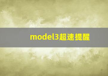 model3超速提醒