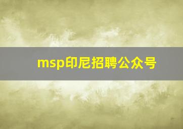 msp印尼招聘公众号