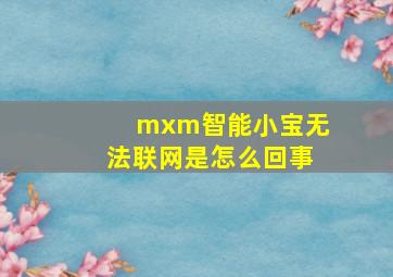 mxm智能小宝无法联网是怎么回事