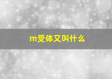 m受体又叫什么