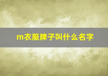 m衣服牌子叫什么名字