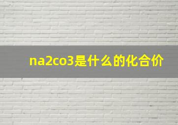 na2co3是什么的化合价