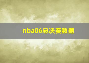 nba06总决赛数据