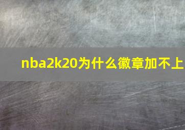 nba2k20为什么徽章加不上